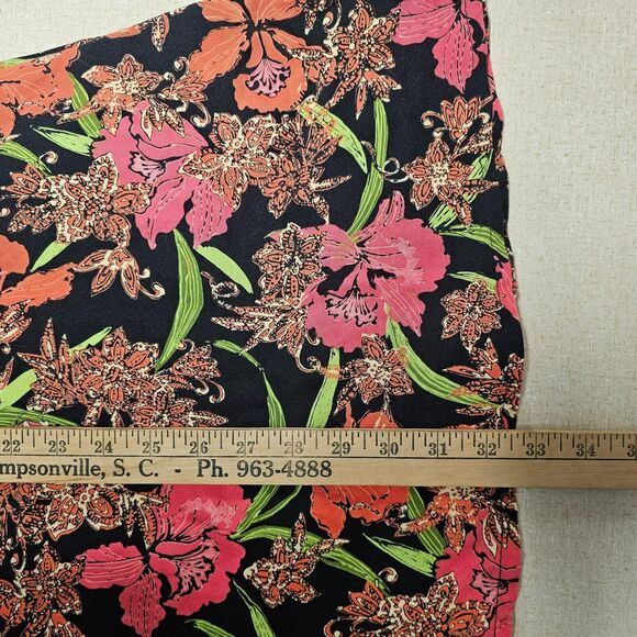 Croft Barrow Womens Maxi Skirt Size 10 Linen Dark Floral Cottage Grunge Topical - Picture 5 of 7